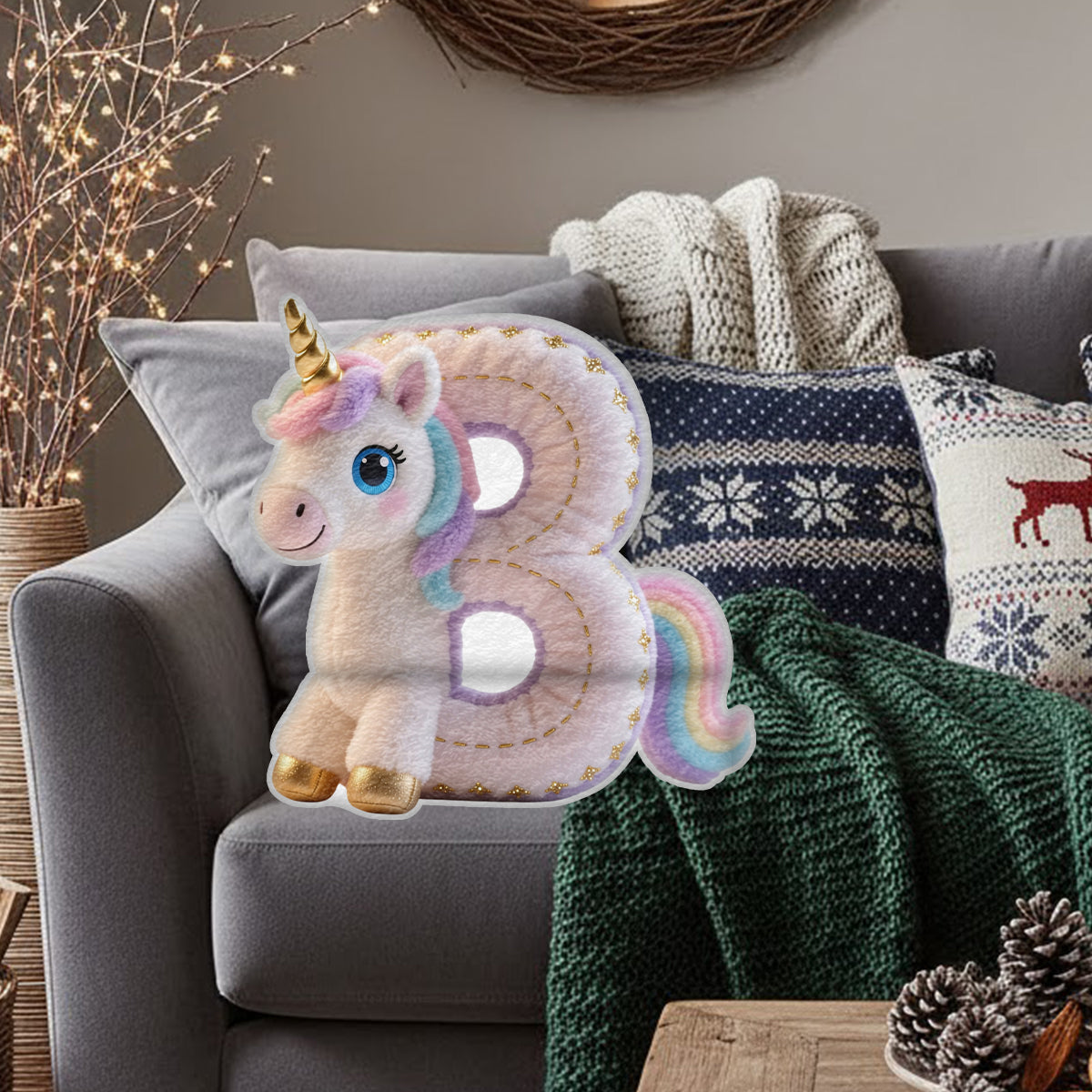 Perfect Gift For Kids - Personalized Kid Faux Fur Shaped Pillow