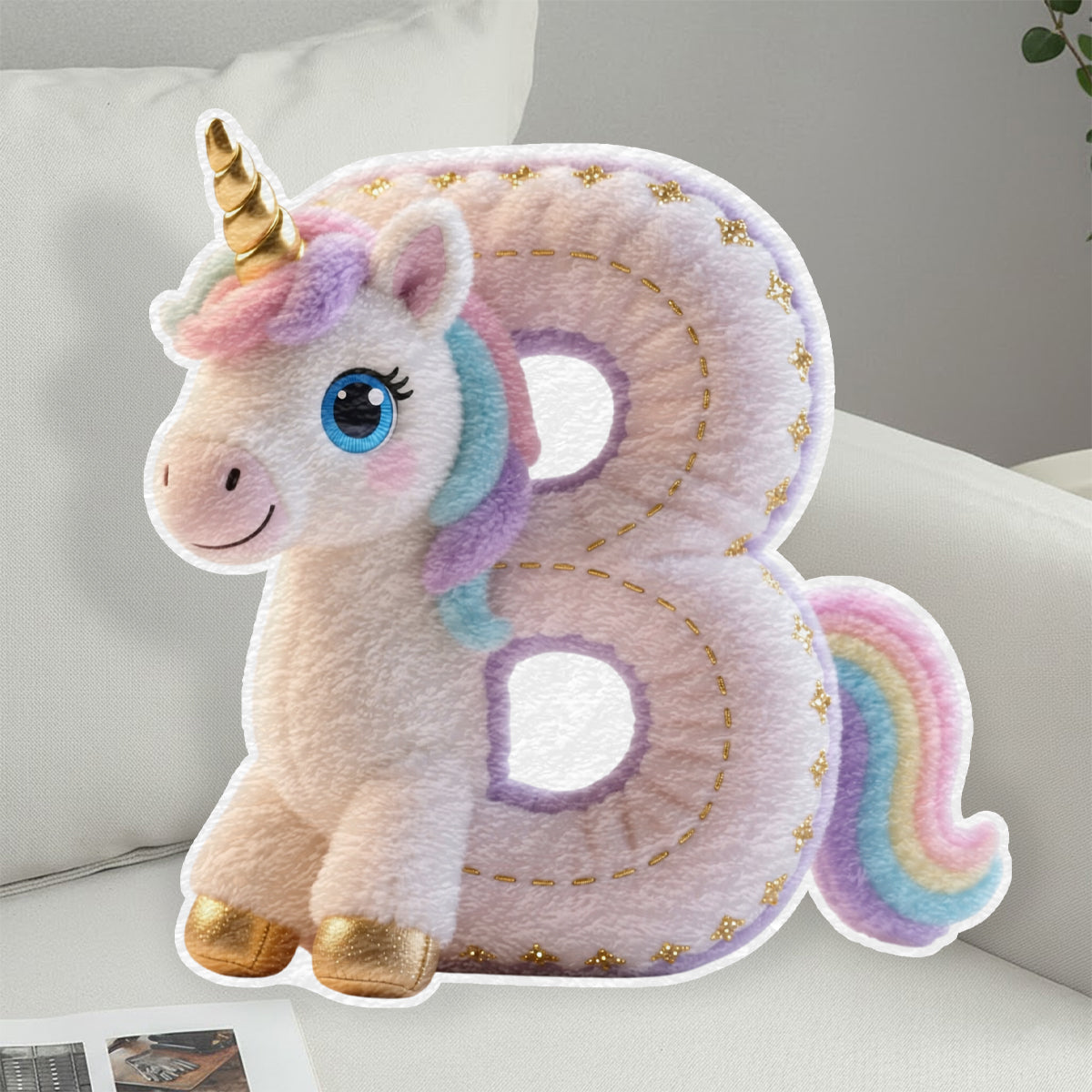 Perfect Gift For Kids - Personalized Kid Faux Fur Shaped Pillow