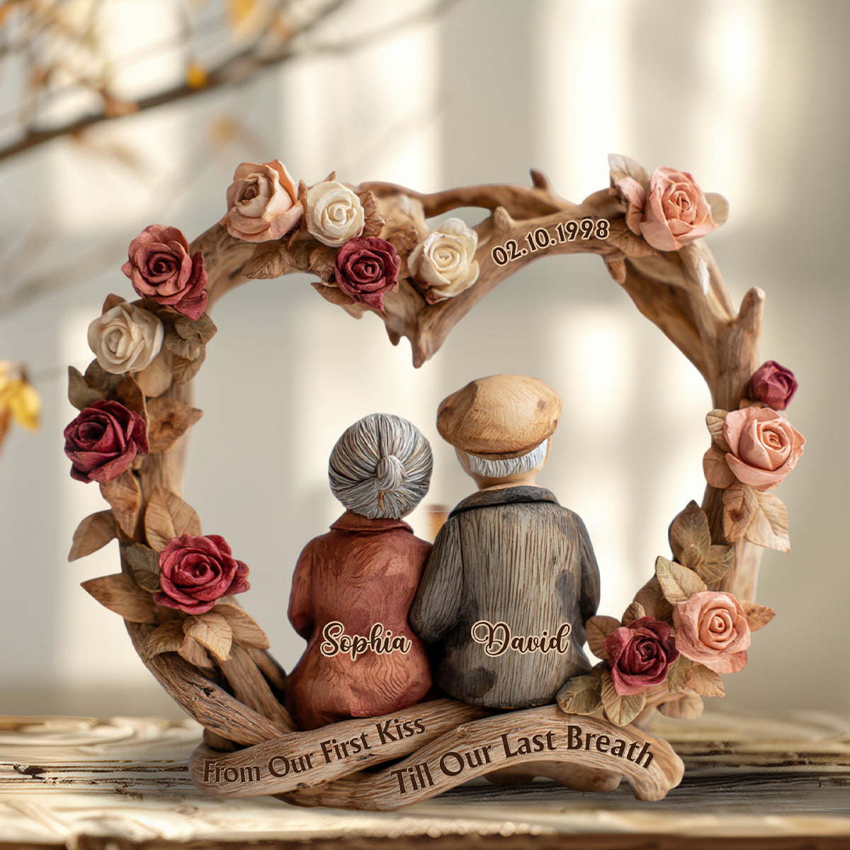 De notre premier baiser à notre dernier souffle - Plaque acrylique personnalisée pour couple