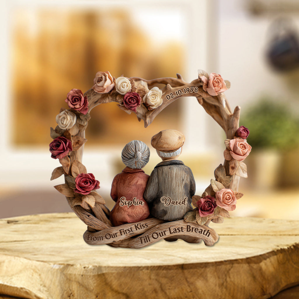 De notre premier baiser à notre dernier souffle - Plaque acrylique personnalisée pour couple