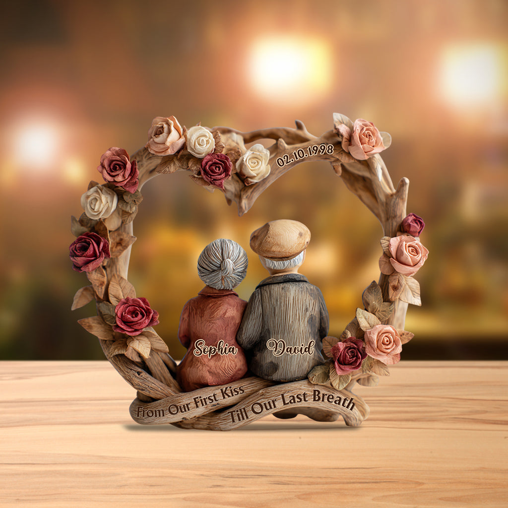 De notre premier baiser à notre dernier souffle - Plaque acrylique personnalisée pour couple