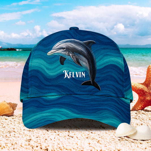 Dolphin And Wave - Personalized Dolphin Classic Cap