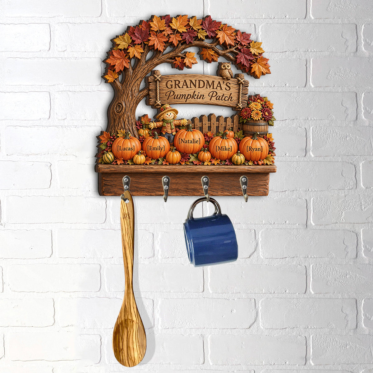 My Pumpkin Patch - Personalized Grandma Custom Shaped Hanging Rack