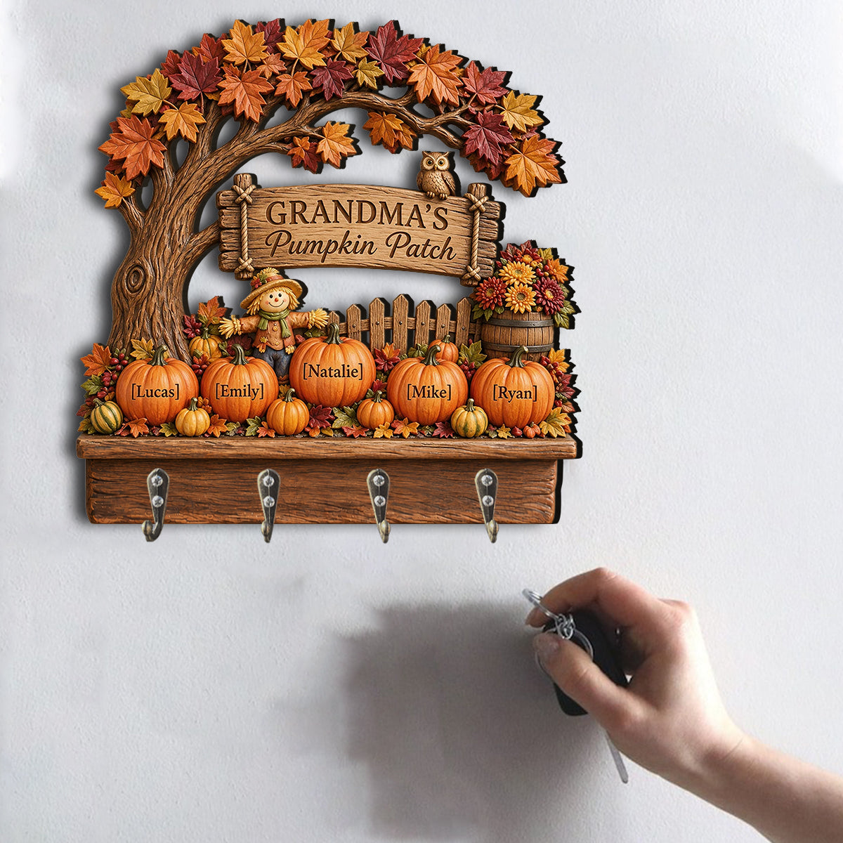My Pumpkin Patch - Personalized Grandma Custom Shaped Hanging Rack