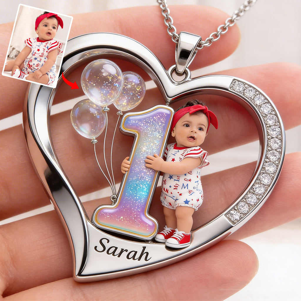 Custom Any Photo - Personalized Kid Shaped Metal Pendant Necklace
