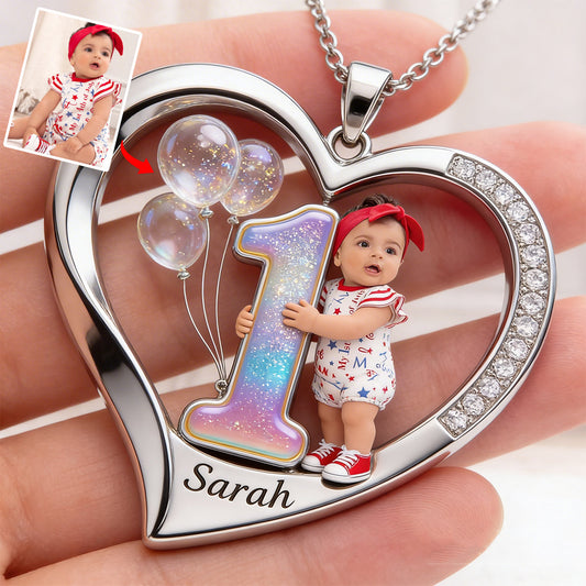 Custom Any Photo - Personalized Kid Shaped Metal Pendant Necklace