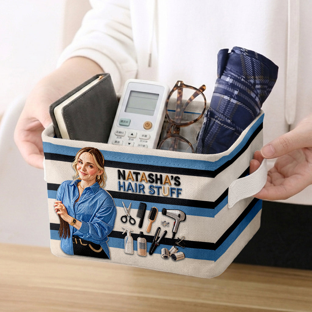 My Hair Stuff - Personalized Hairdresser Rectangle Storage Basket