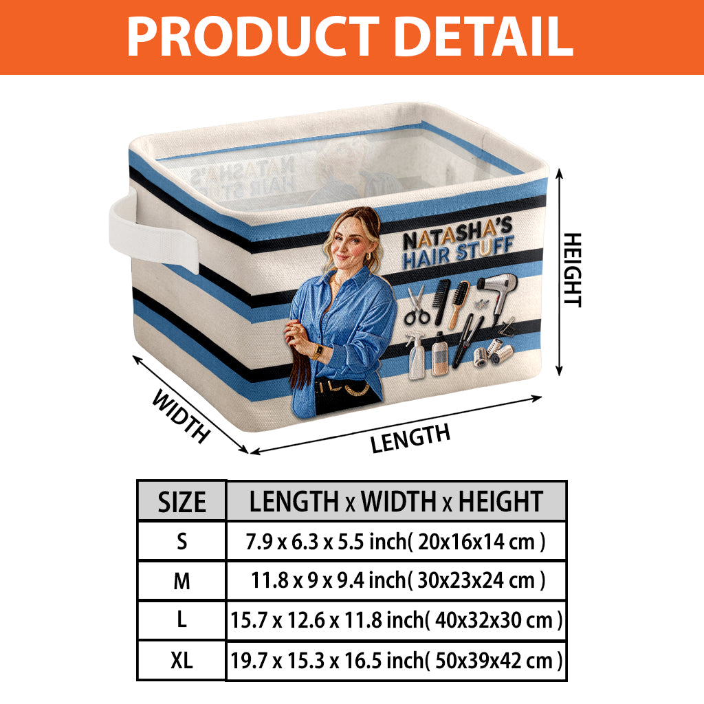My Hair Stuff - Personalized Hairdresser Rectangle Storage Basket
