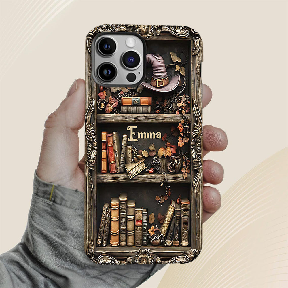 Hat And Books - Personalized Witch Full Print Phone Case