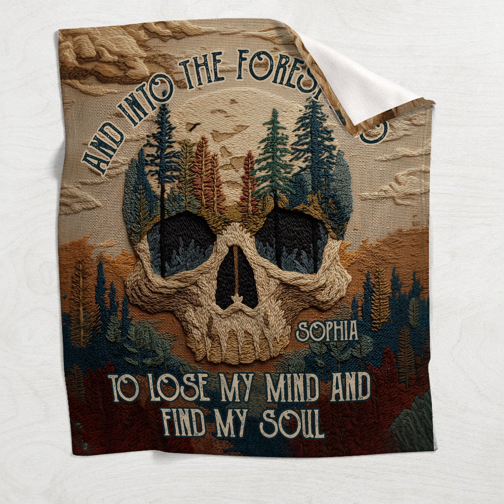 Und ich gehe in den Wald, um meinen Verstand zu verlieren und meine Seele zu finden – personalisierte Wanderdecke