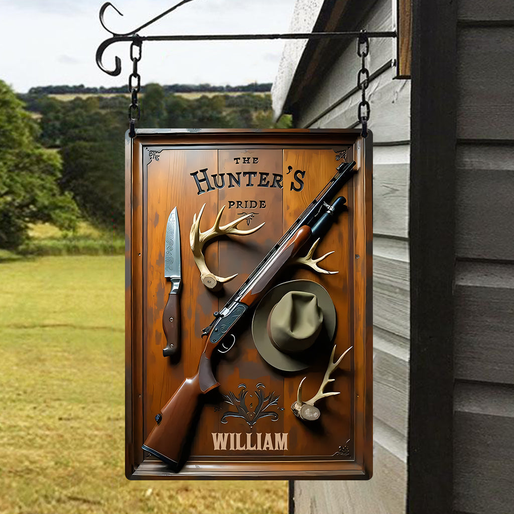 The Hunter's Pride - Personalized Hunting Rectangle Metal Sign