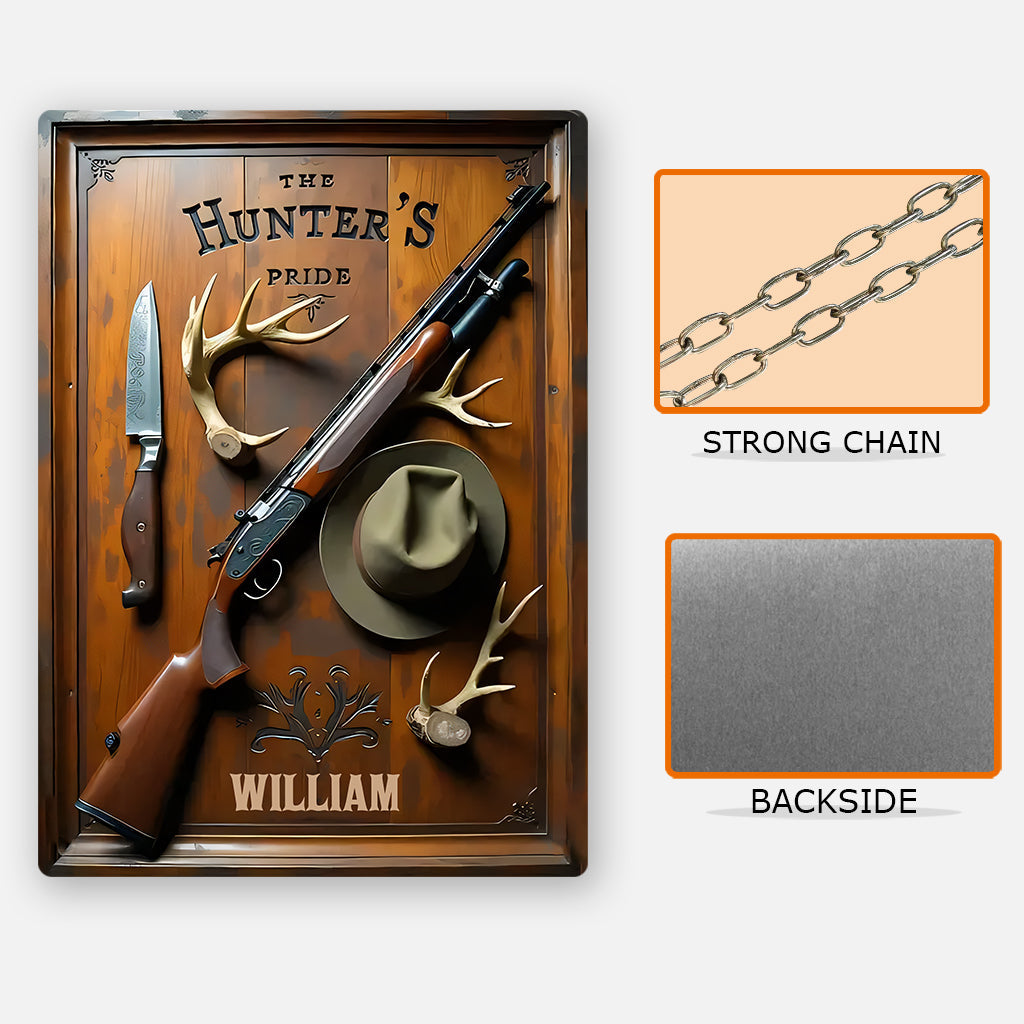 The Hunter's Pride - Personalized Hunting Rectangle Metal Sign