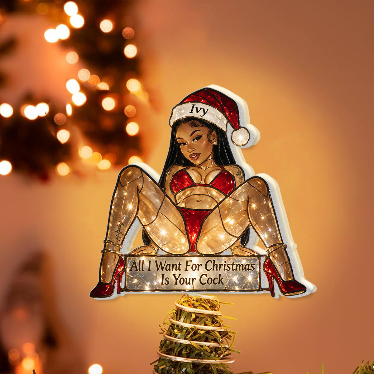 Put Me On Top - Personalized Spicy Couple LED Light Tree Topper