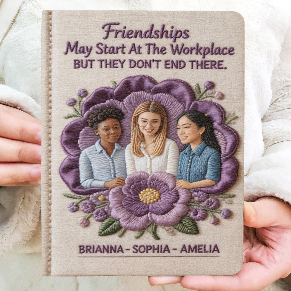 Custom From Photo, Flower - Personalized Colleague Leather Journal