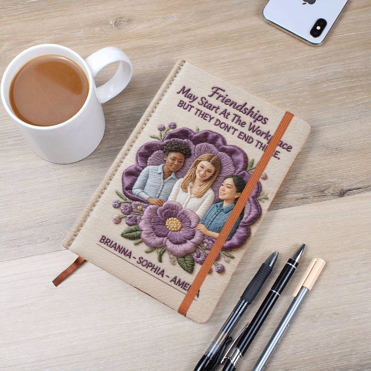 Custom From Photo, Flower - Personalized Colleague Leather Journal