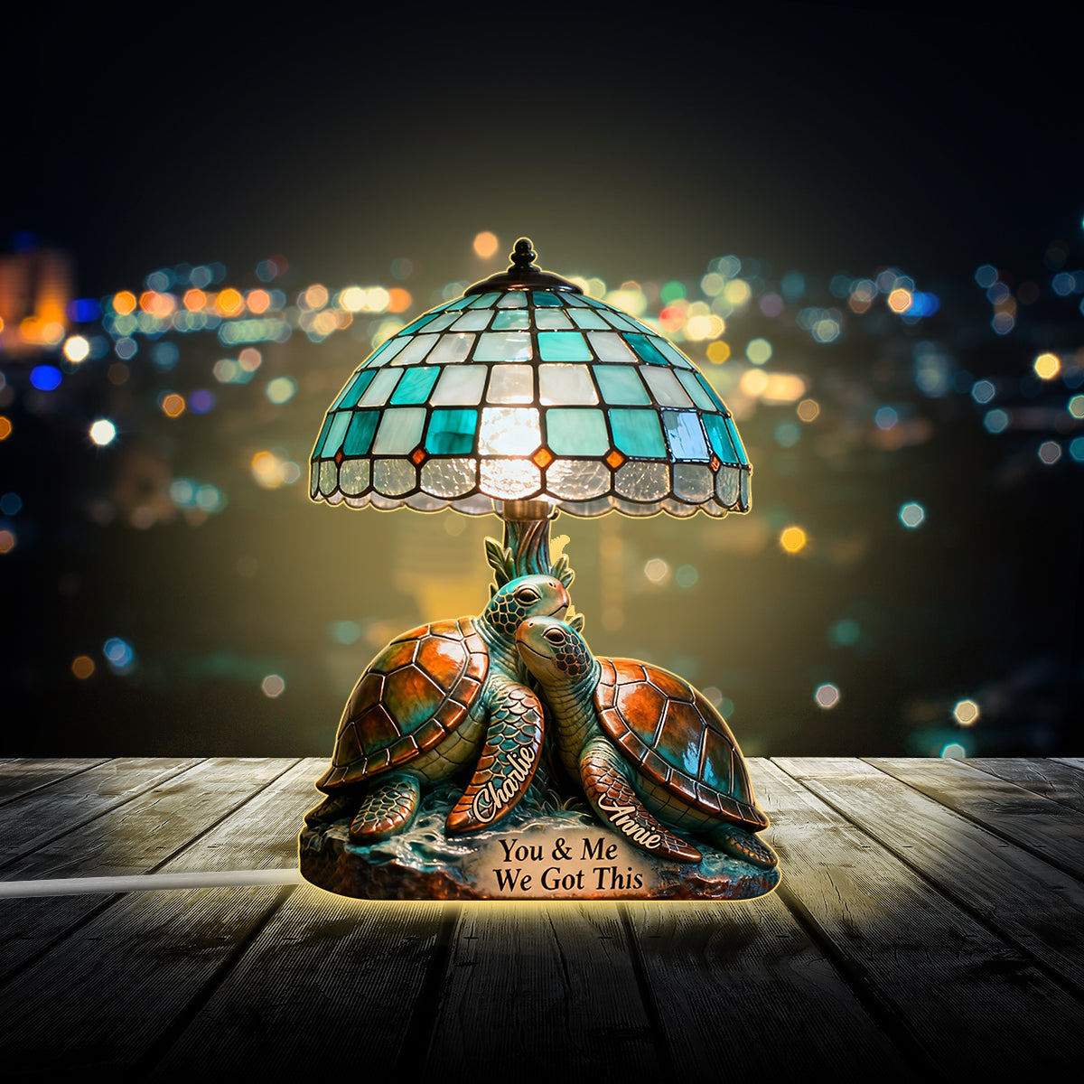 You & Me We Got This - Personalized Turtle Acrylic LED Night Light