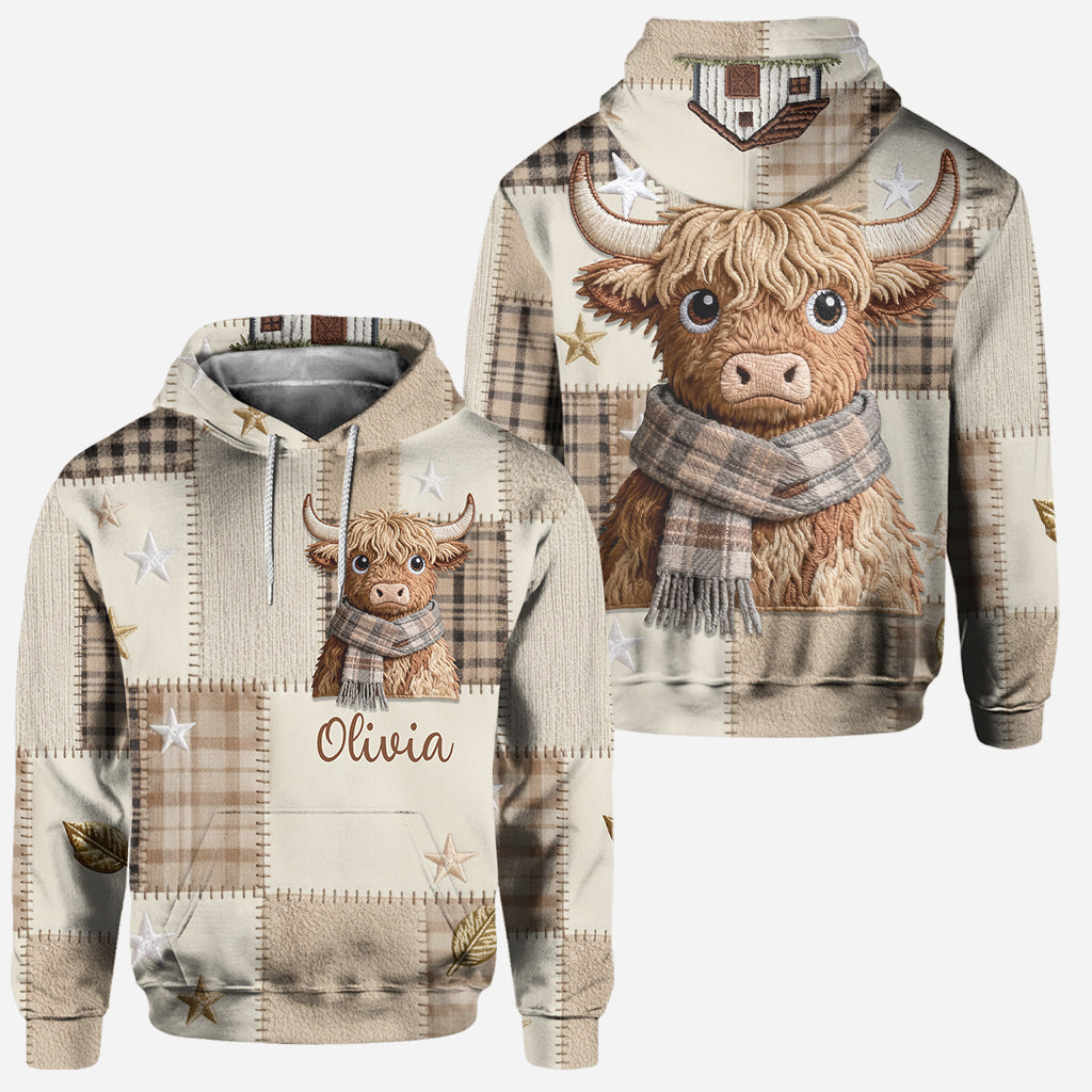 Vache mignonne - Sweat à capuche et legging personnalisés vache des Highlands