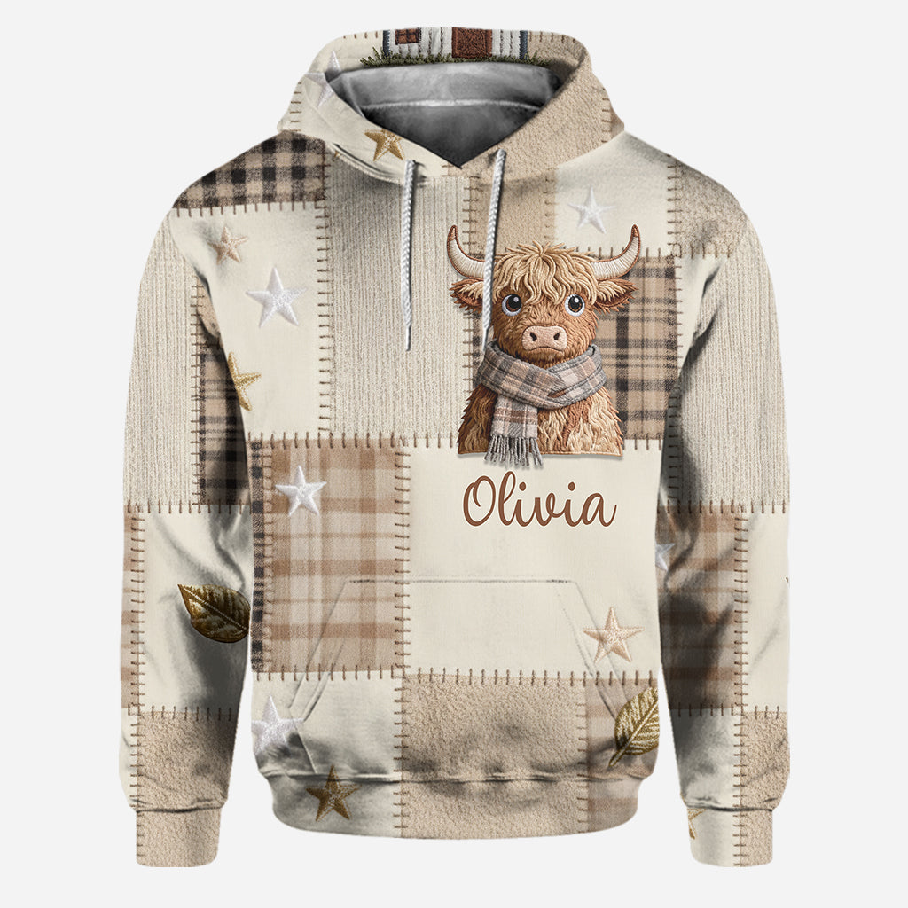 Vache mignonne - Sweat à capuche et legging personnalisés vache des Highlands