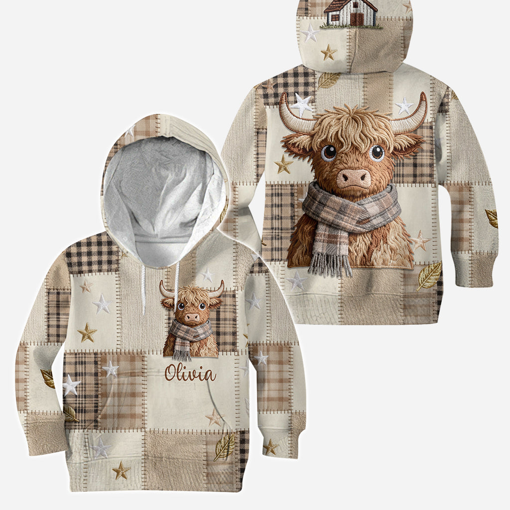 Vache mignonne - Sweat à capuche et legging personnalisés vache des Highlands