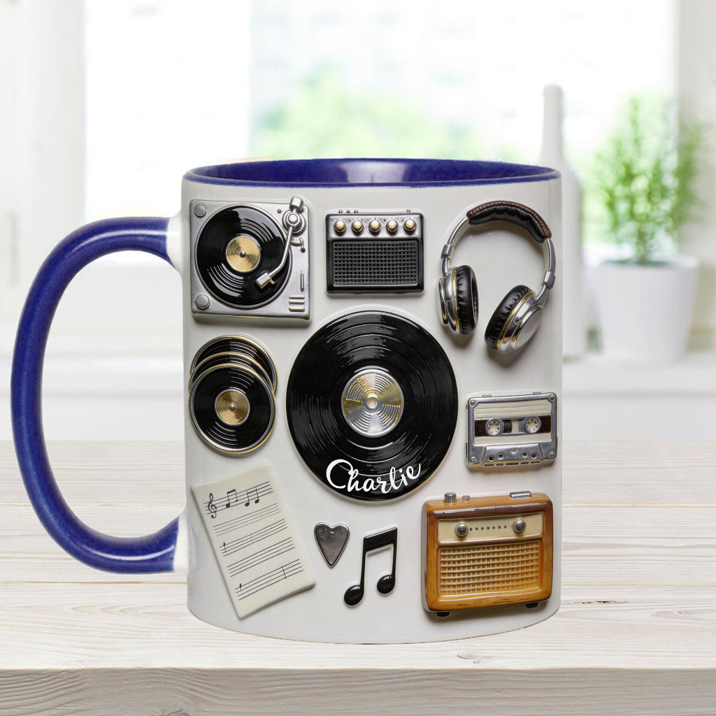 Liebe Vinyl – Personalisierte Vinyl-Schallplatten-Tasse & Untersetzer