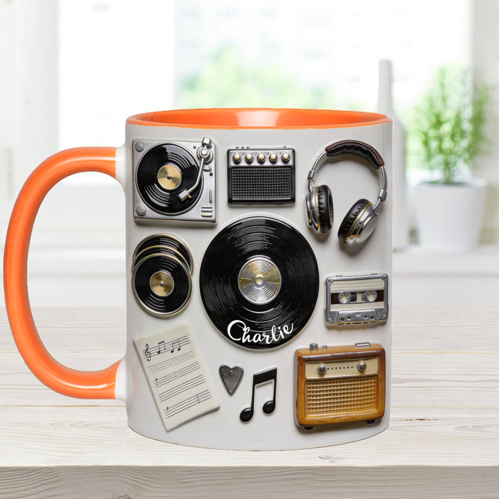 Liebe Vinyl – Personalisierte Vinyl-Schallplatten-Tasse & Untersetzer