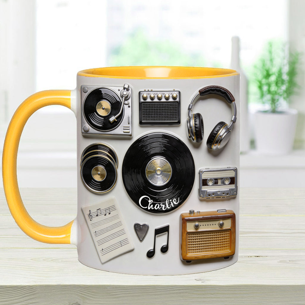 Liebe Vinyl – Personalisierte Vinyl-Schallplatten-Tasse & Untersetzer