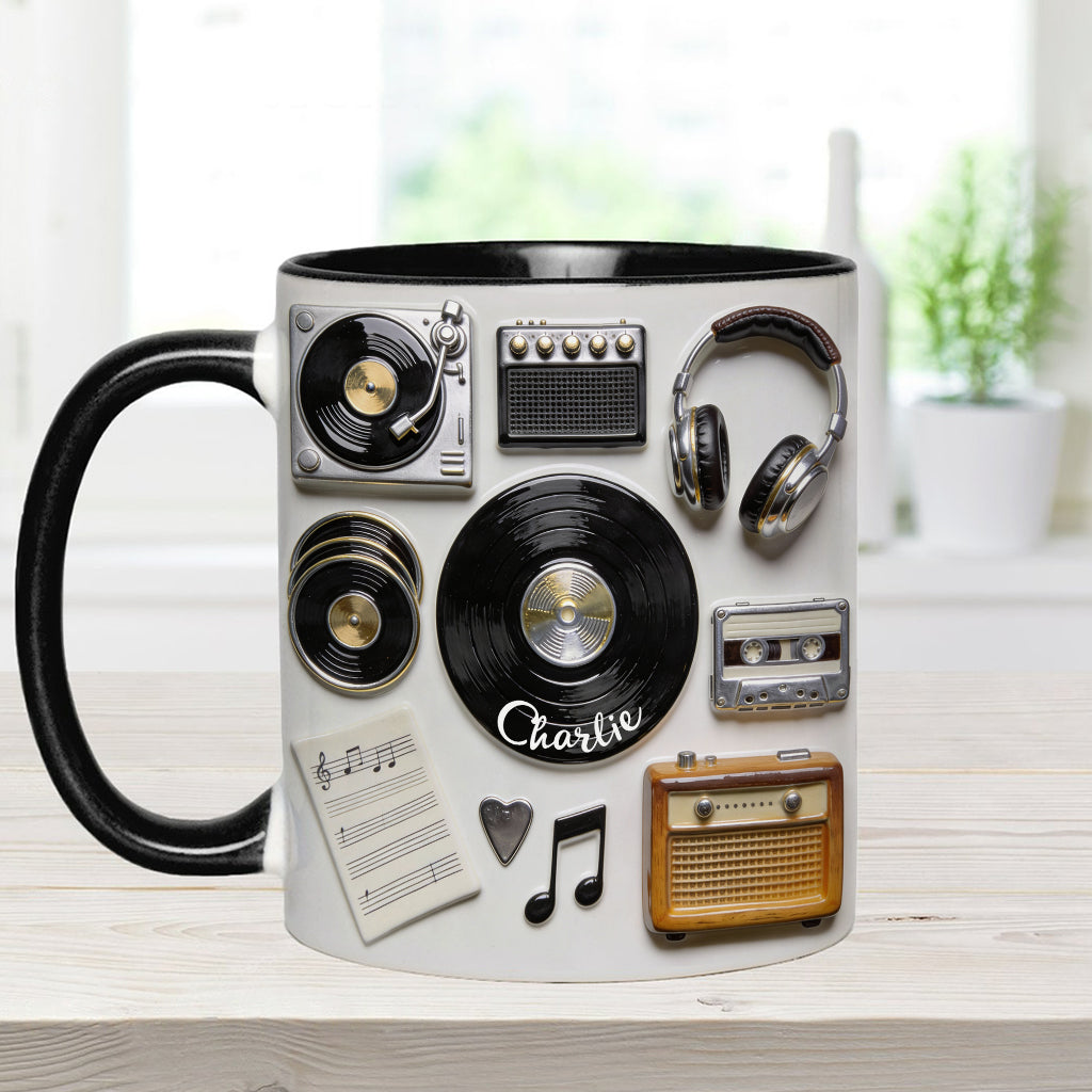 Liebe Vinyl – Personalisierte Vinyl-Schallplatten-Tasse & Untersetzer