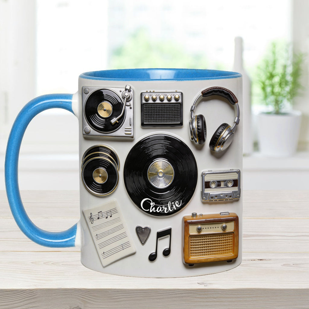 Liebe Vinyl – Personalisierte Vinyl-Schallplatten-Tasse & Untersetzer