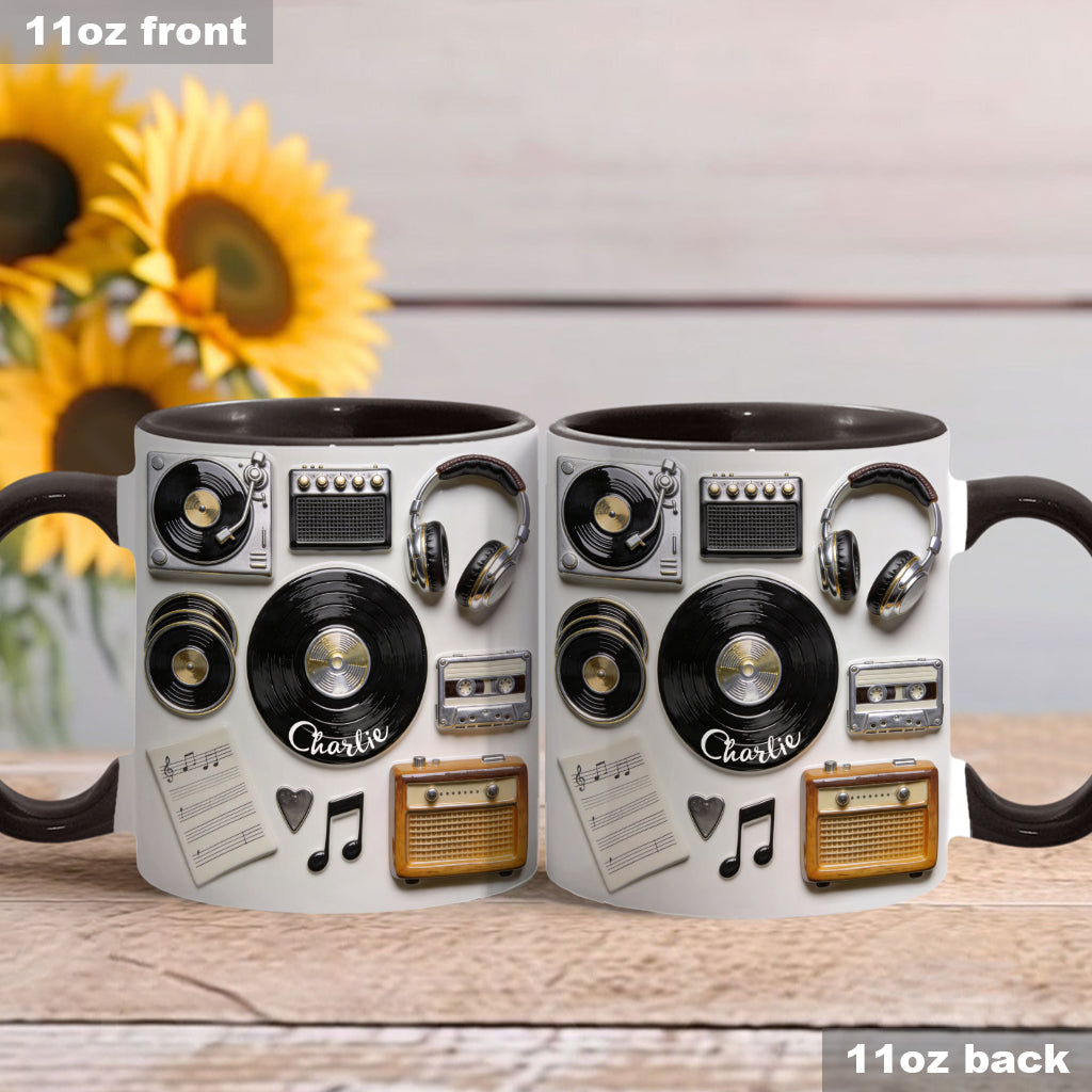 Liebe Vinyl – Personalisierte Vinyl-Schallplatten-Tasse & Untersetzer