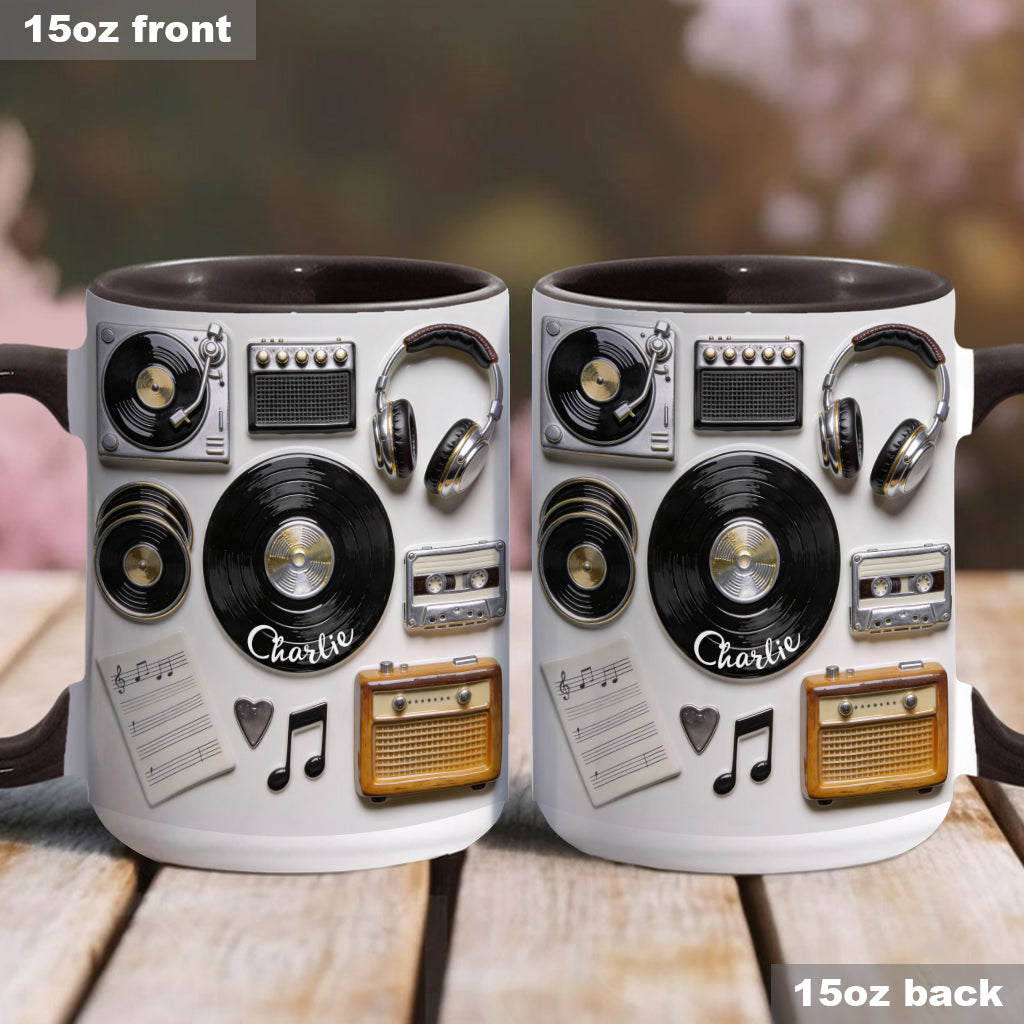 Liebe Vinyl – Personalisierte Vinyl-Schallplatten-Tasse & Untersetzer