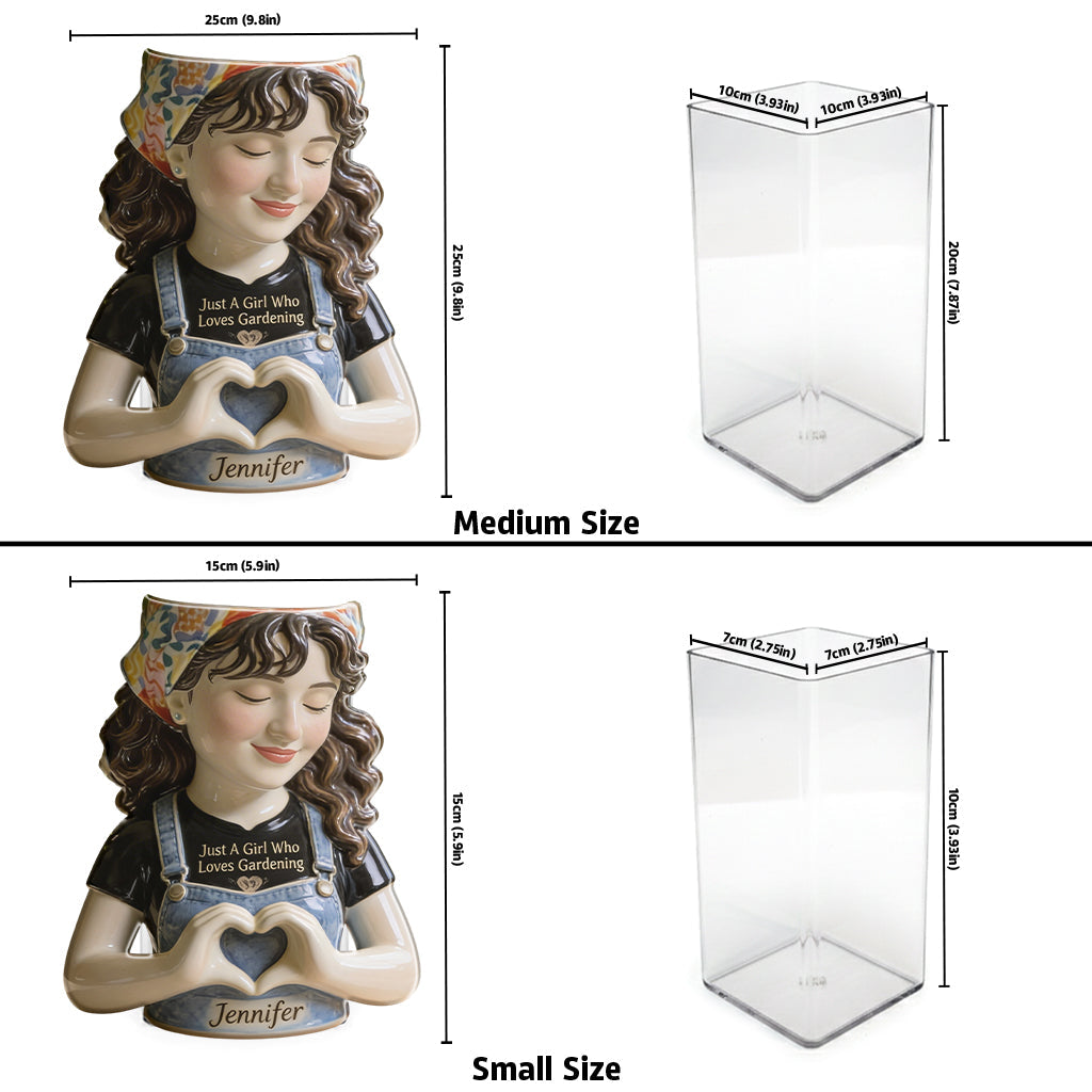 Just A Girl Who Loves Gardening - Personalized Gardening Acrylic Pot