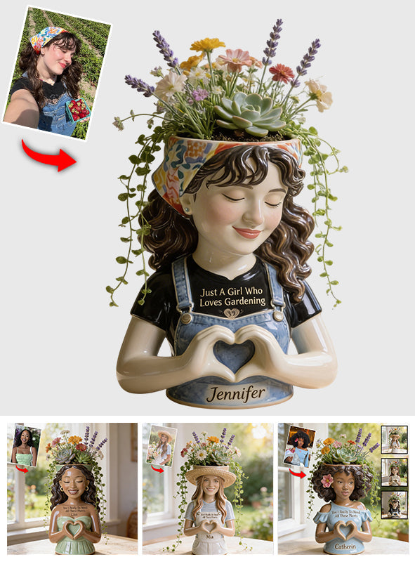 Just A Girl Who Loves Gardening - Personalized Gardening Acrylic Pot