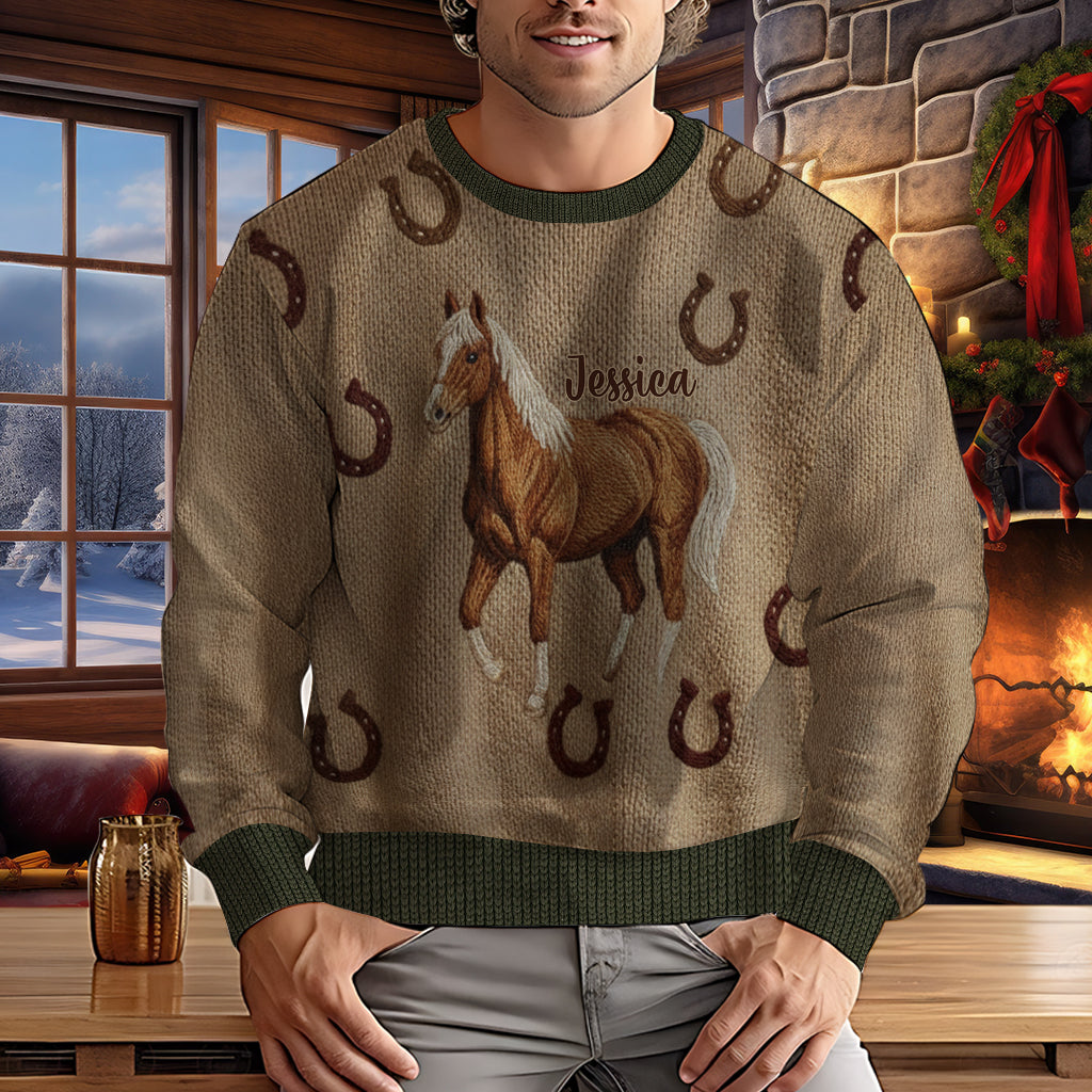 Love Horses - Personalized Horse Ugly Sweater