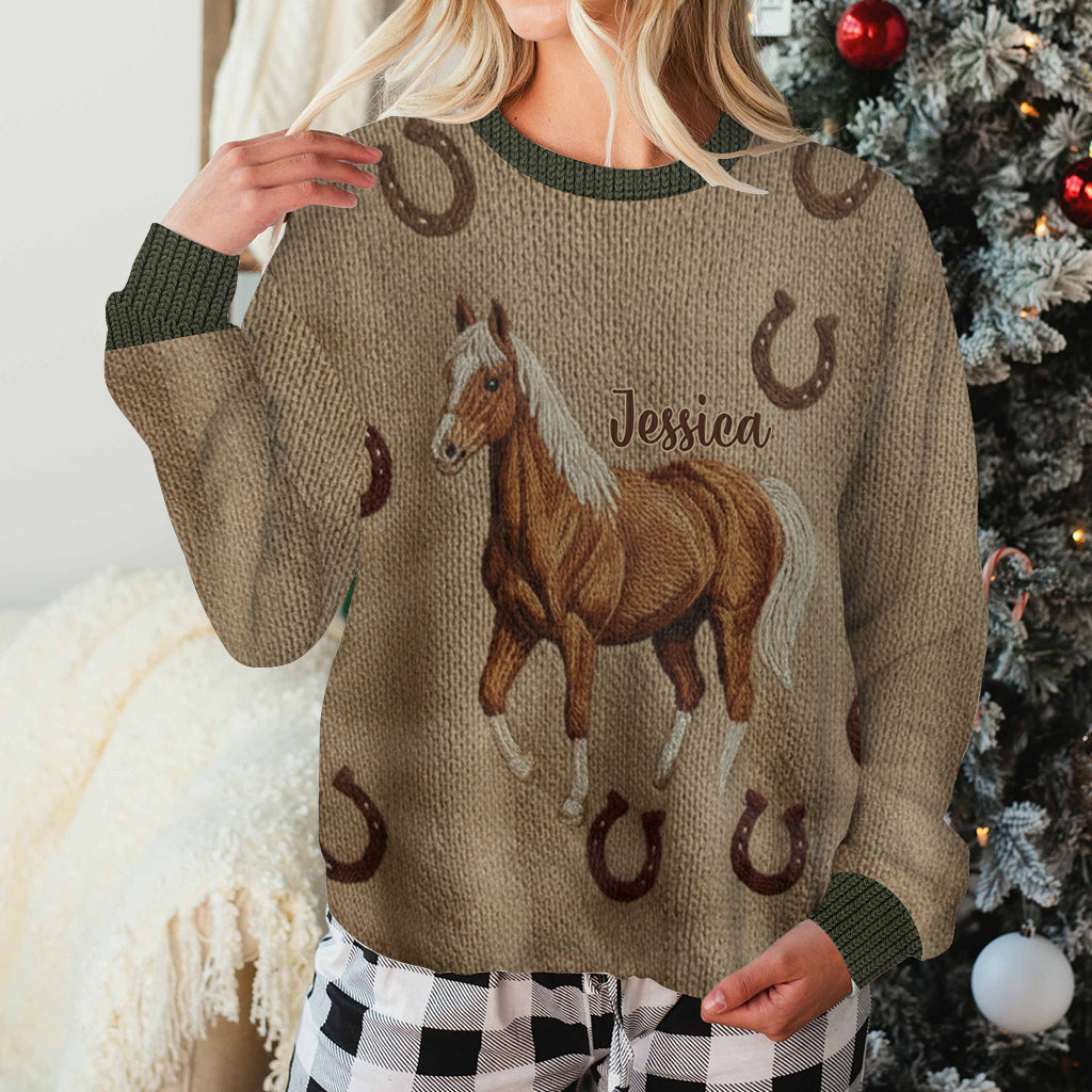 Love Horses - Personalized Horse Ugly Sweater