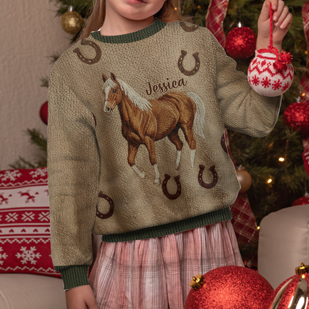 Love Horses - Personalized Horse Ugly Sweater