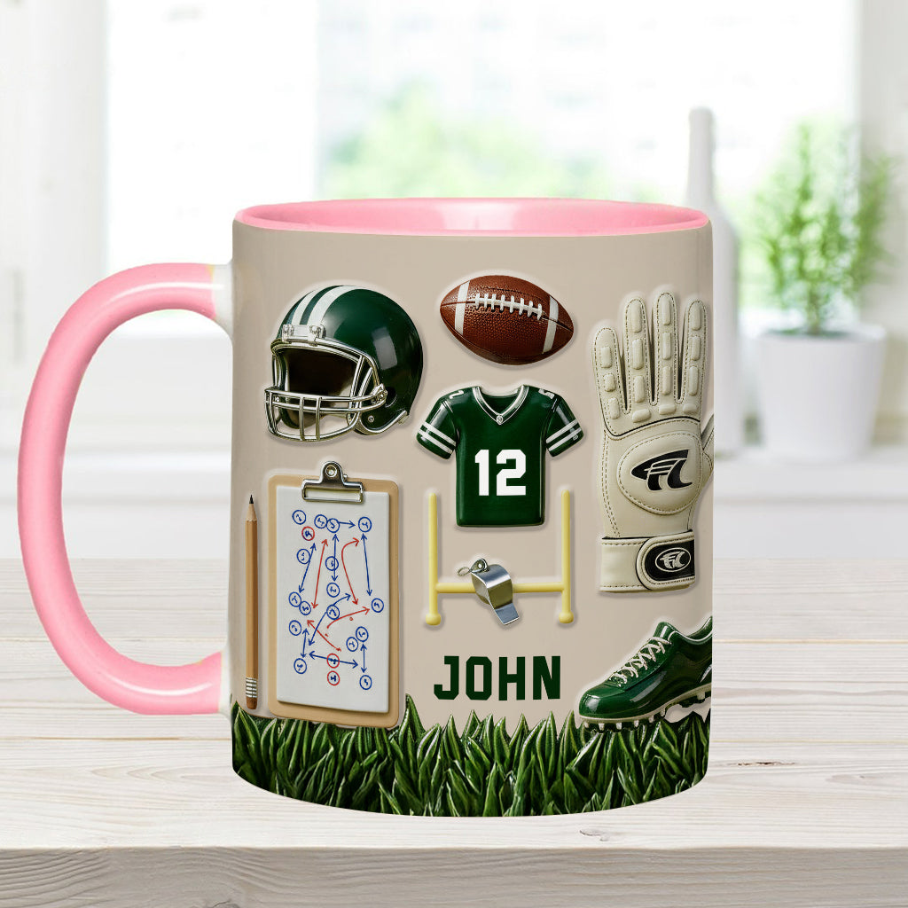 Love Football - Personalized Football Accent Mug & Coaster