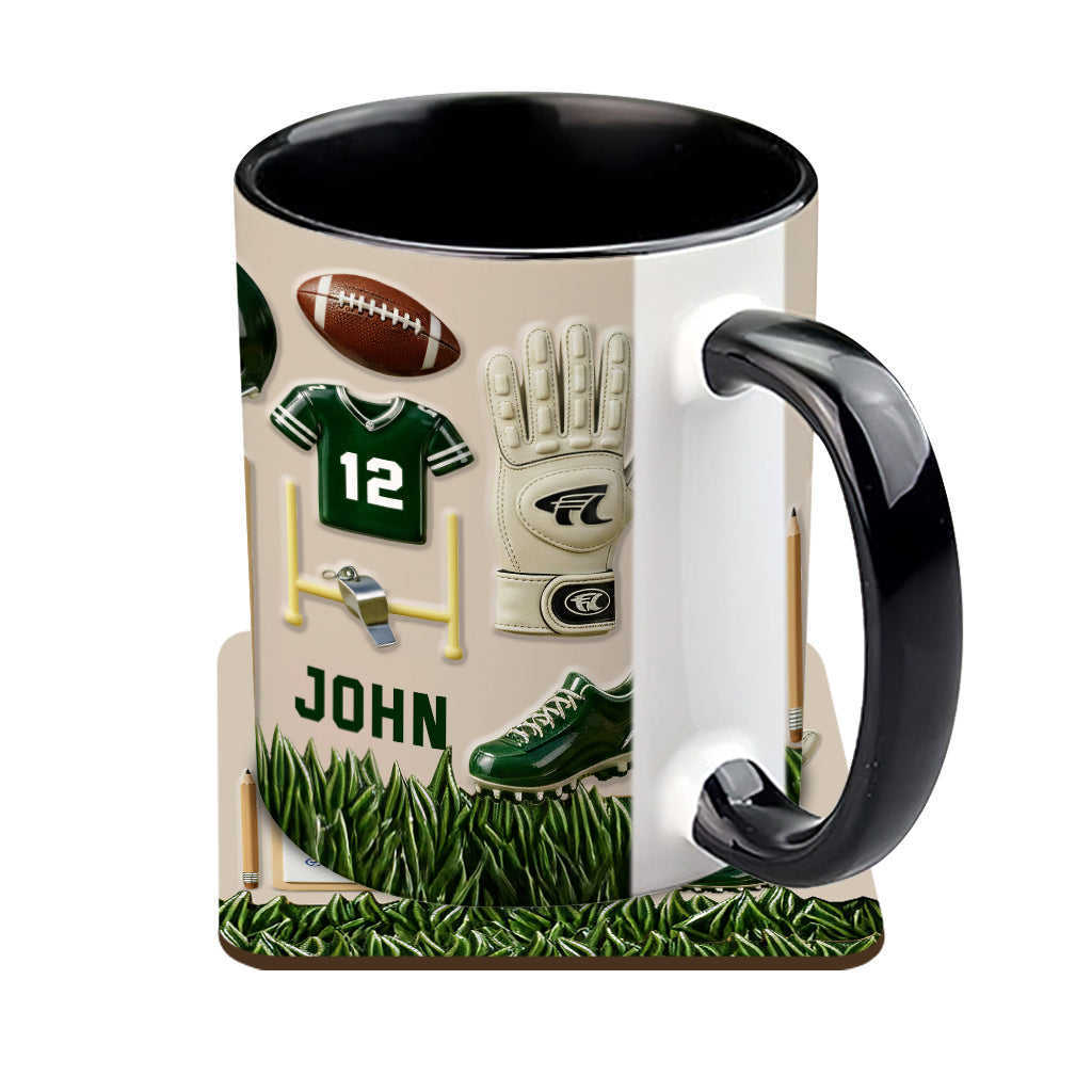 Love Football - Personalized Football Accent Mug & Coaster