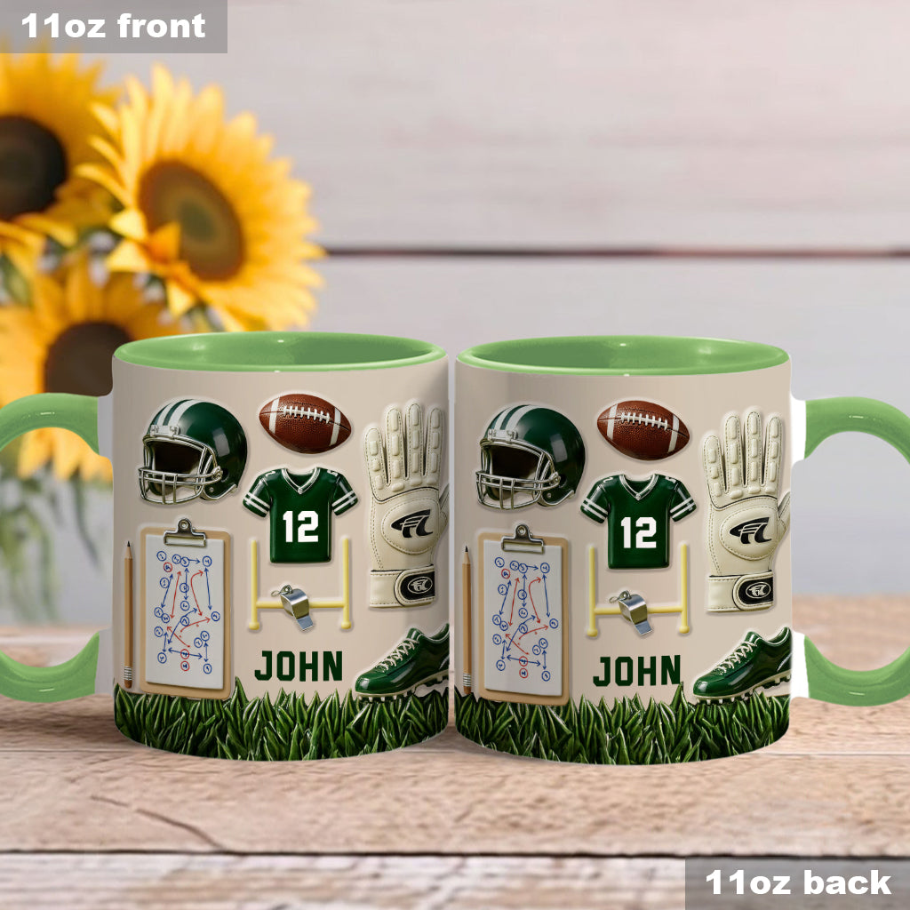 Love Football - Personalized Football Accent Mug & Coaster
