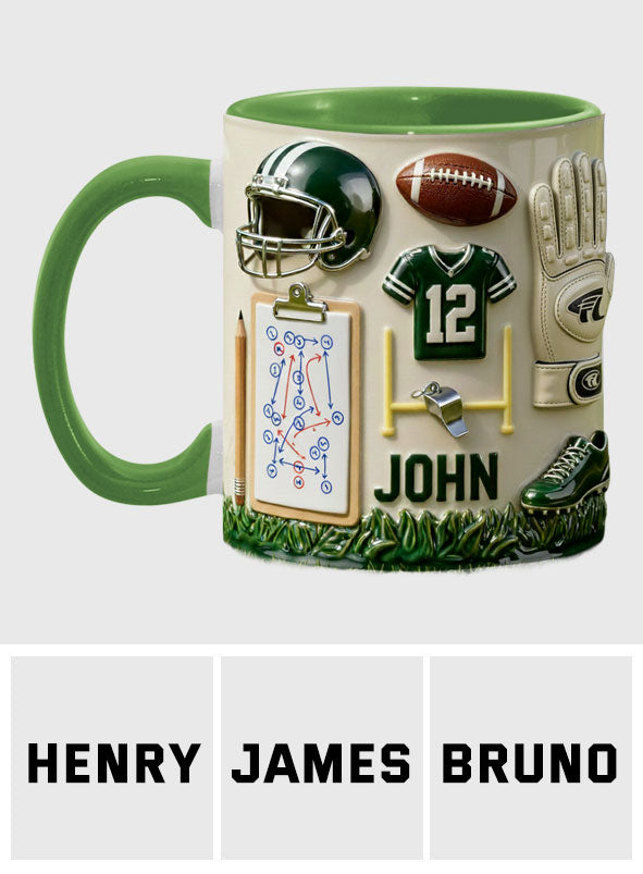 Love Football - Personalized Football Accent Mug & Coaster