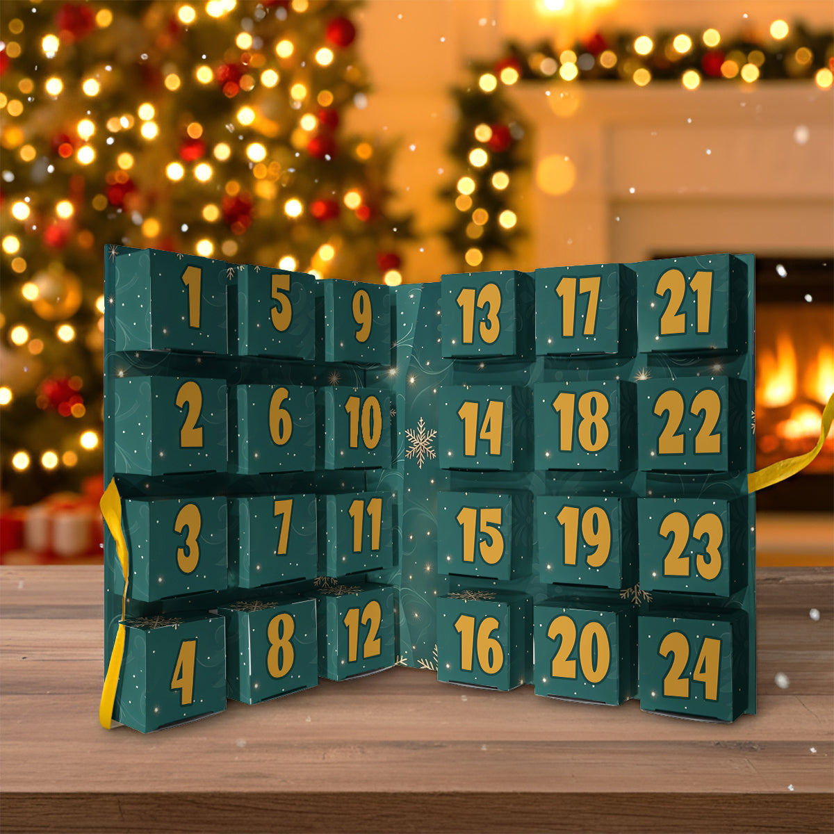 Calendrier de l'Avent pliable avec décorations, motif Capybara mignon, Noël 2025 - Animaux rongeurs (capybara, castor, hamster, cochon d'Inde)