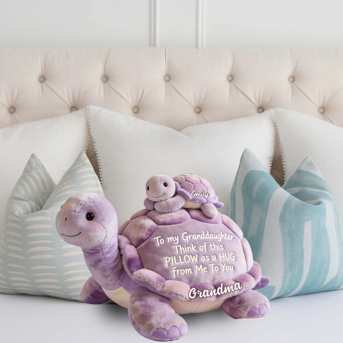 To my Granddaughter - Personalized Kid Faux Fur Shaped Pillow