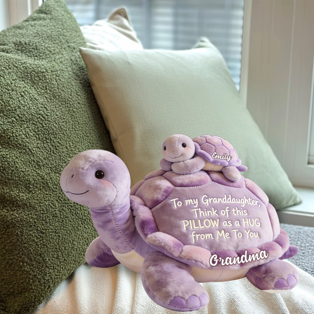 To my Granddaughter - Personalized Kid Faux Fur Shaped Pillow