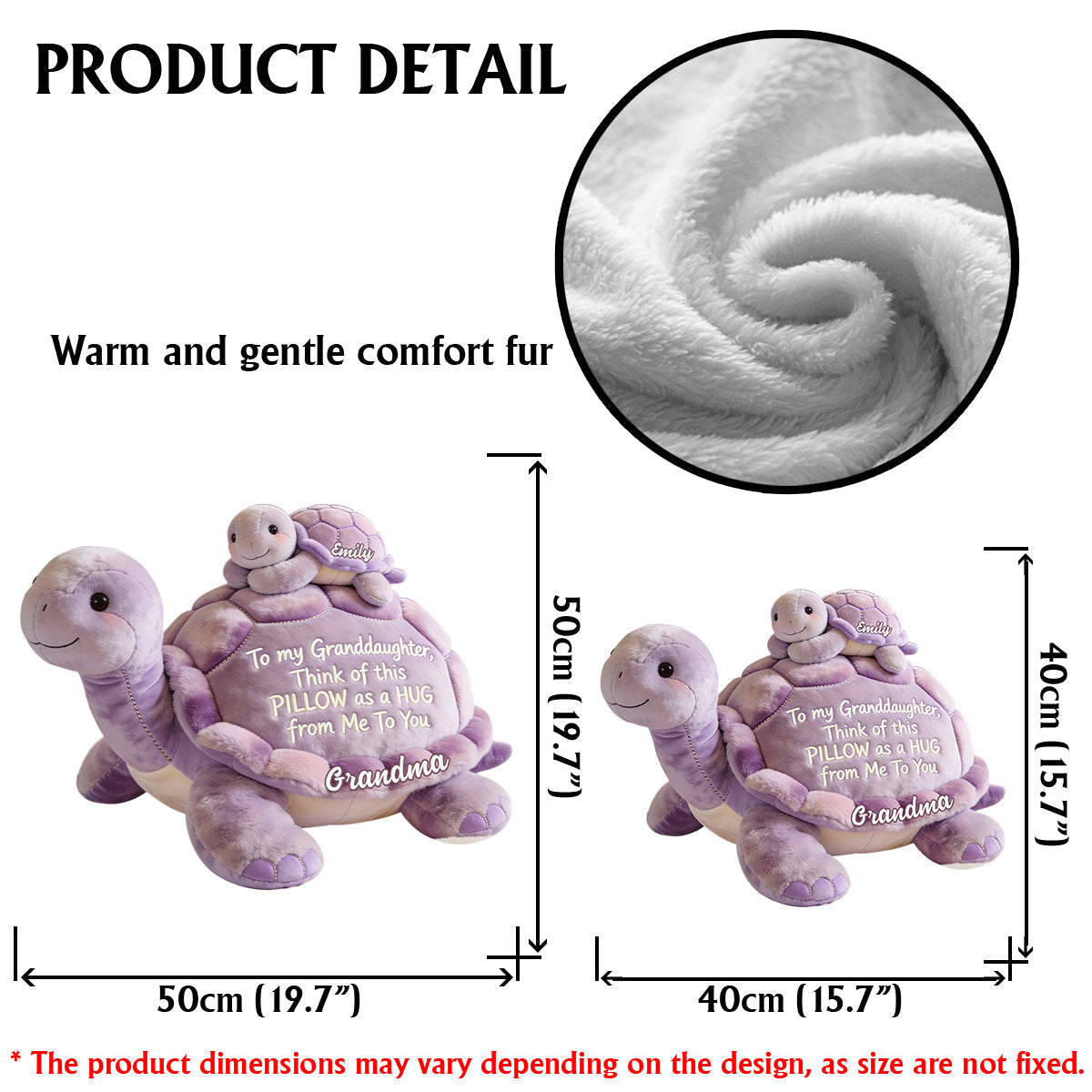 To my Granddaughter - Personalized Kid Faux Fur Shaped Pillow