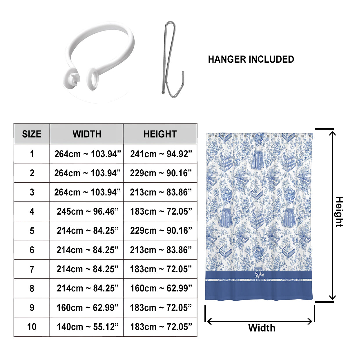 Toile De Jouy Chinoiserie Book - Personalized Book Blackout Window Curtain/ Drapes Set