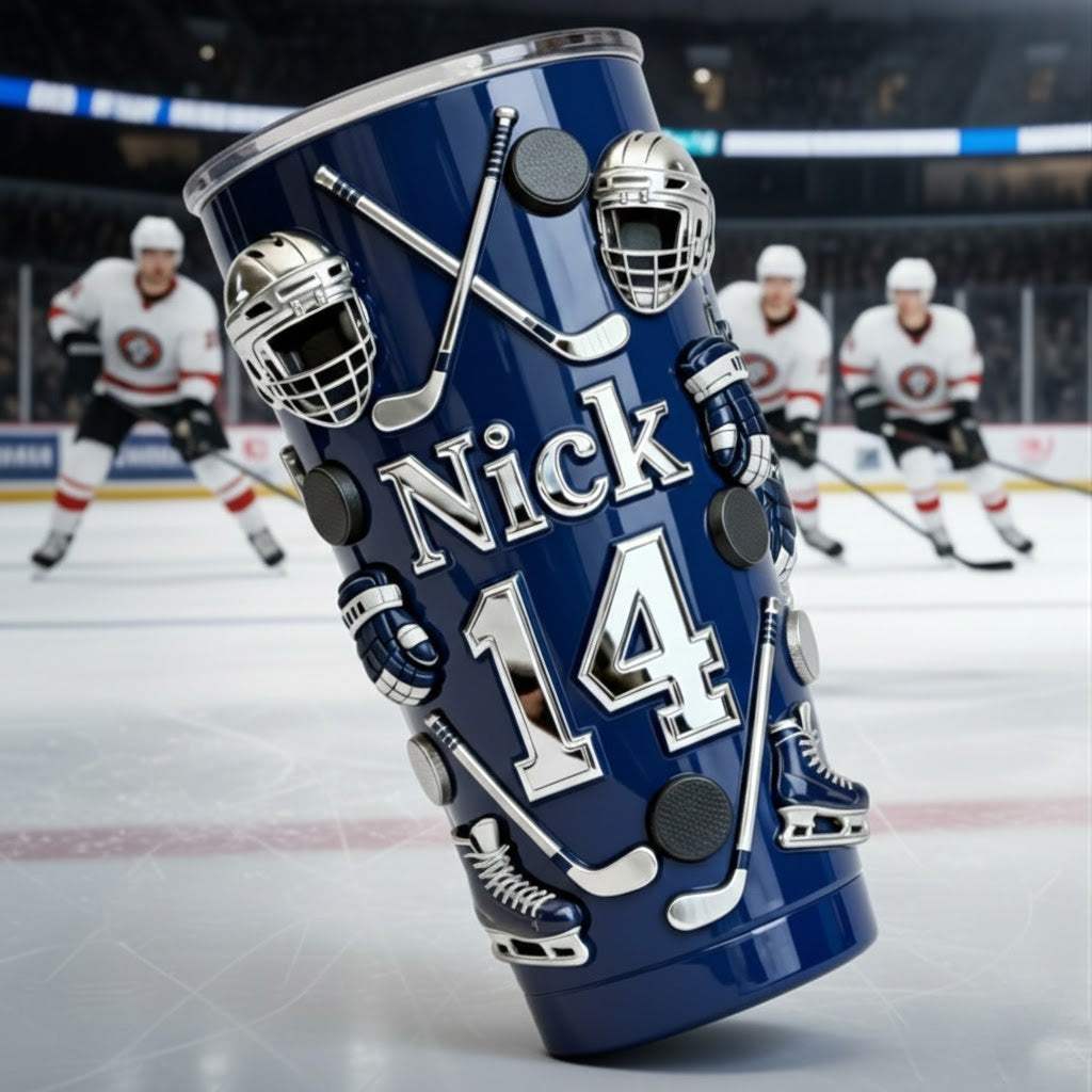 Le hockey sur glace me rend heureux - Gobelet isotherme personnalisé