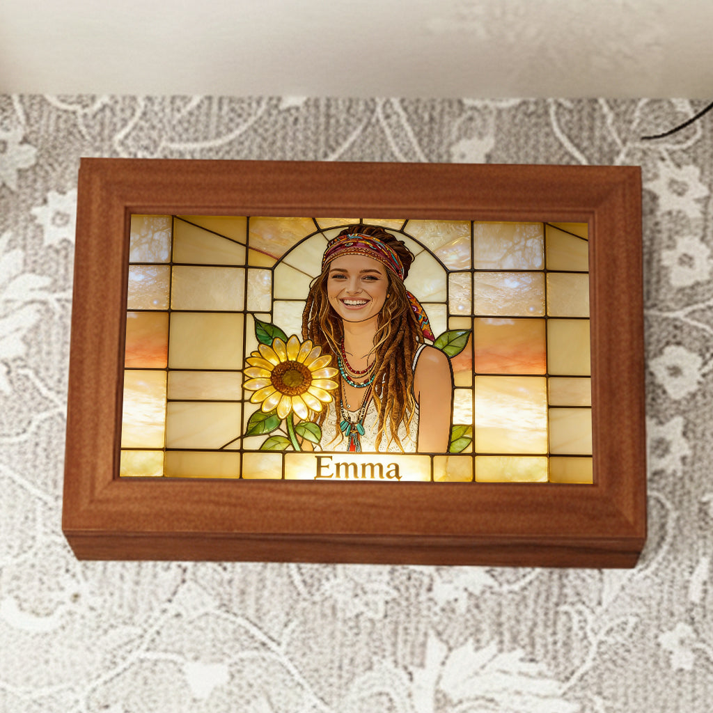 Custom Birth Flower & Name - Personalized Self Love Wooden Box