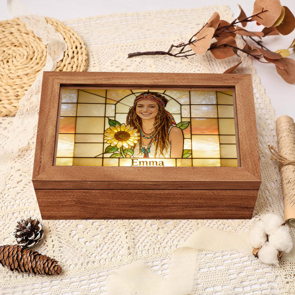 Custom Birth Flower & Name - Personalized Self Love Wooden Box