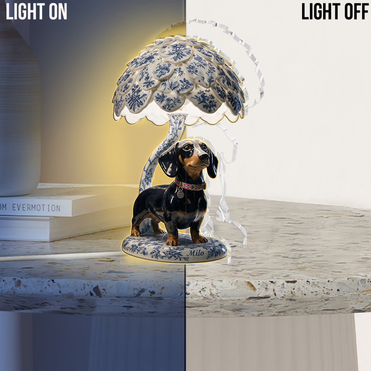 Dog Toile de Jouy - Personalized Dog Acrylic LED Night Light