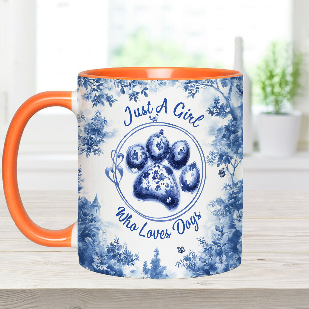 Einfach ein Mädchen, das Hunde liebt – personalisierte Tasse mit Hundemotiv