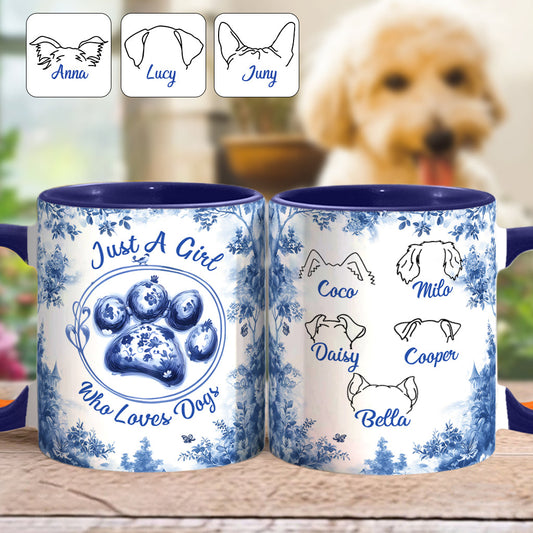 Einfach ein Mädchen, das Hunde liebt – personalisierte Tasse mit Hundemotiv